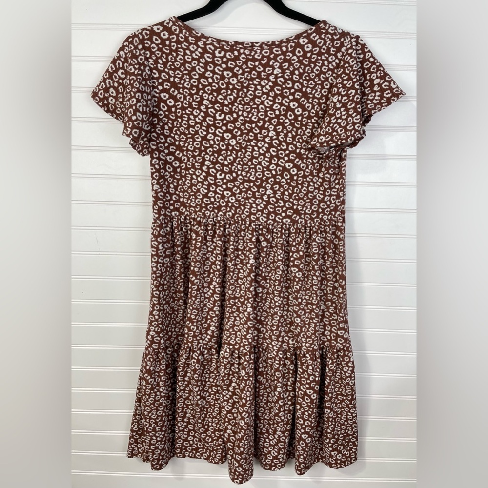 See You Monday Brown Cheetah Print Dress Large Girl Juniors - Picture 2 of 6